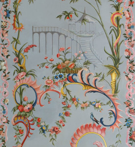 Chinoiserie style decorative wall painting - centre detail