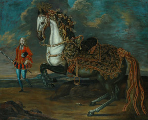 Oil painting copy of Horse and Cavalier by Richard Hamilton