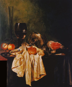 Oil painting copy of Still Life with Gold Cup by Claes Heda