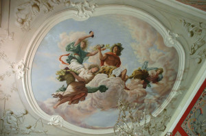 This is the central painting of the Autumn Harvest ceiling